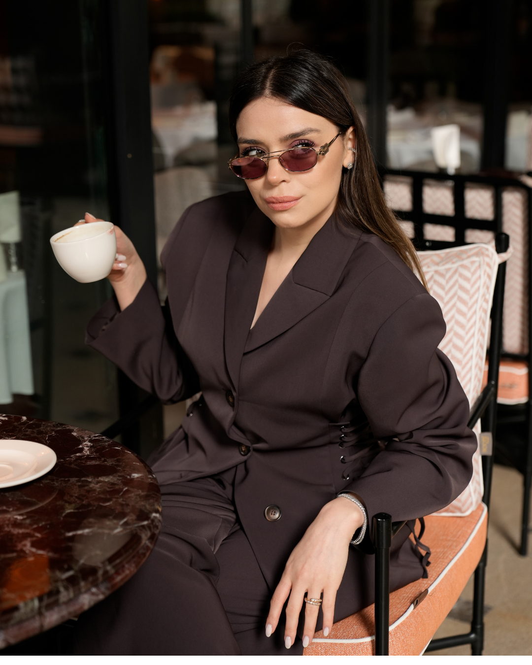 GÖKNUR ARSLAN AMBER BROWN JACKET