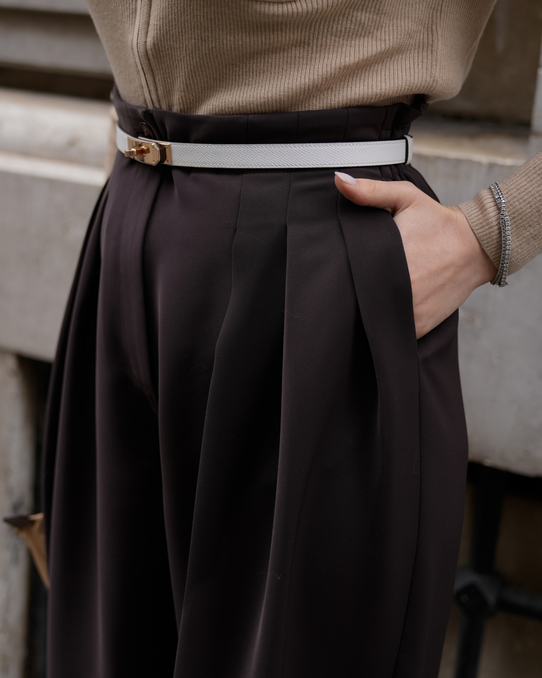 GÖKNUR ARSLAN AMBER BROWN PANTOLON