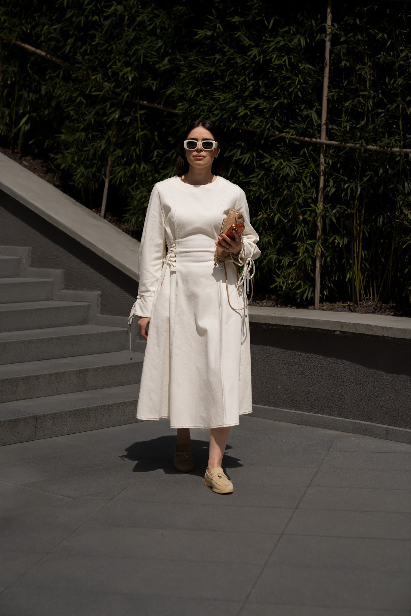 GÖKNUR ARSLAN BEYAZ JEAN ELBİSE